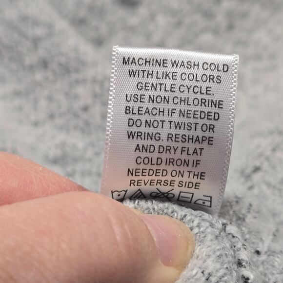 Tint Shadow Gray Sweater Stretch Soft Subtle Polka Dot Long Sleeves Women Size S - Picture 8 of 8